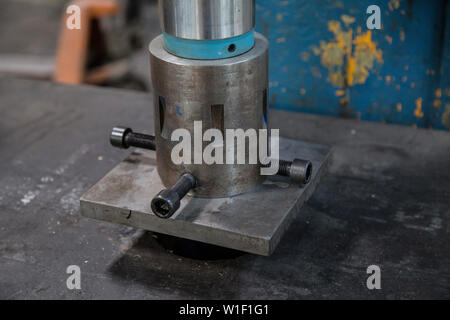 tool for metal work inside factory. close-up. Stock Photo