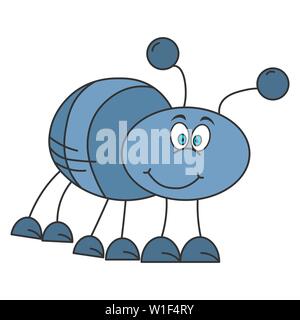 Cheerful beetle in cartoon style. Color drawing. Vector illustration Stock Vector