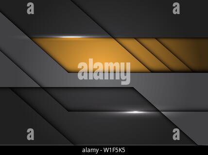 Abstract yellow grey metallic circuit design modern futuristic background vector illustration. Stock Vector