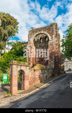 Entrance to Rougemount Castle, Exeter, Devon, England, UK Stock Photo