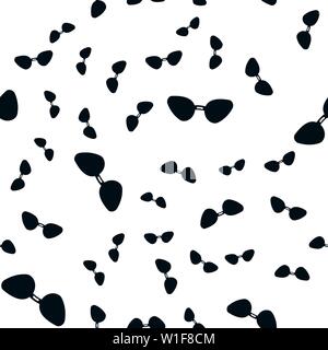 Seamless pattern of sunglasses. Vector illustration on white background. Stock Vector