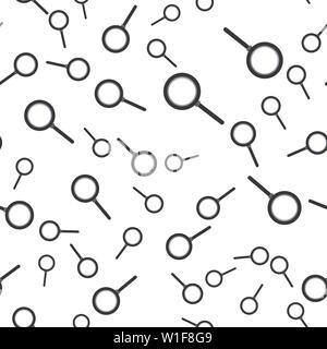 Magnifier seamless pattern. Vector illustration on white background. Stock Vector