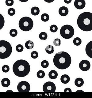Seamless pattern of vinyl records. Vector illustration on white background. Stock Vector