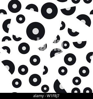 Seamless pattern of vinyl records. Vector illustration on white background. Stock Vector