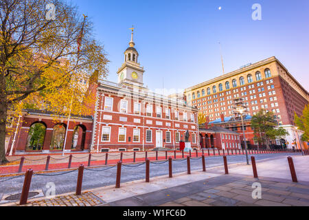 Independence Hall, Philadelphia, Pennsylvania, USA at dawn. Stock Photo