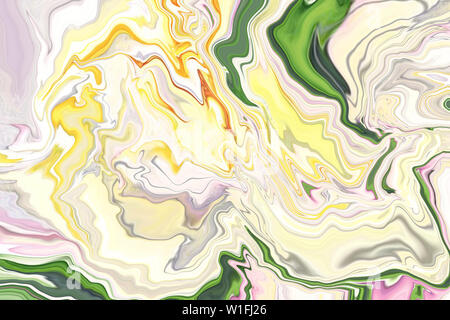 Shades of cream and green abstract marble effect background. Blurry abstract design. Pattern can be used as a background or for cards, invitations and Stock Photo