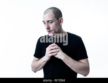 People portraits of human emotions and facial expressions. Young adult ...