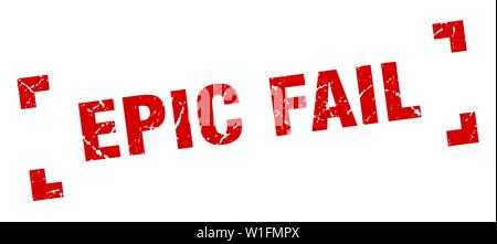 epic fail stamp. epic fail square grunge sign. epic fail Stock Vector