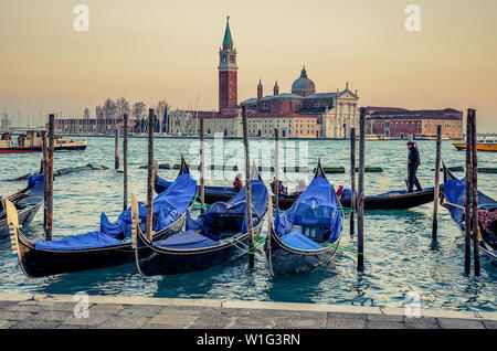 After the long time they take tourists from one place to another in Venice, even the boats need a few moments of rest to recharge their batteries to s Stock Photo