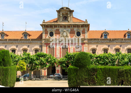 Palau del Parlament de Catalunya, Catalan Parliament front exterior, Barcelona, Catalonia, Spain Stock Photo