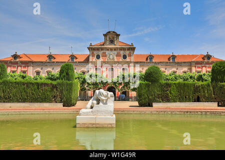 Palau del Parlament de Catalunya, Catalan Parliament front exterior, Barcelona, Spain, Europe Stock Photo