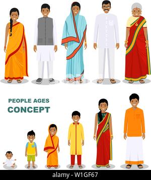 Character man in different ages. Baby, child, teenager, adult, elderly ...