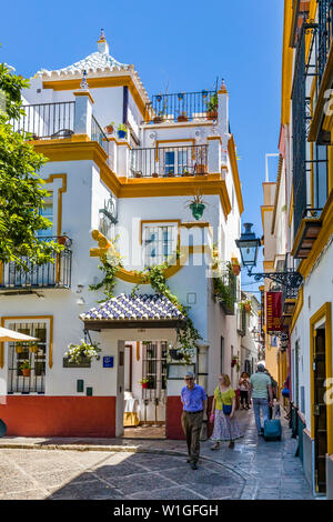 Barrio de Santa Cruz or old Jewish Quarter of Seville Spain Stock