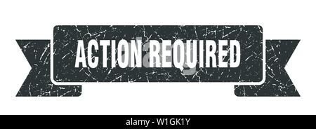 action required grunge ribbon. action required sign. action required banner Stock Vector