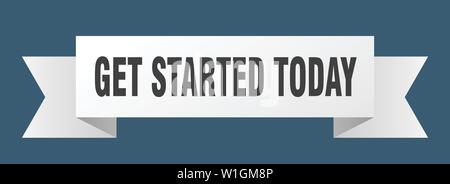 get started today ribbon. get started today isolated sign. get started today banner Stock Vector
