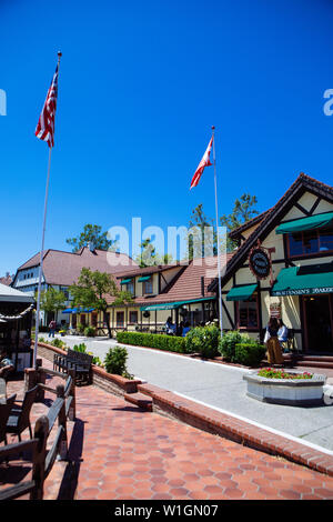 Facade of Mortensen´s a typical danish bakery in Solvang danish town, Santa Barbara, California, USASolvang danish town, S Stock Photo