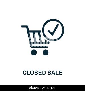Closed Sale vector icon symbol. Creative sign from crm icons collection. Filled flat Closed Sale icon for computer and mobile Stock Vector