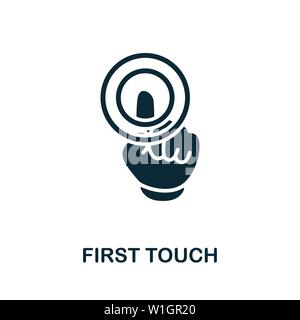 First Touch vector icon symbol. Creative sign from crm icons collection. Filled flat First Touch icon for computer and mobile Stock Vector