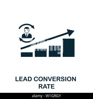Lead Conversion Rate vector icon symbol. Creative sign from crm icons collection. Filled flat Lead Conversion Rate icon for computer and mobile Stock Vector