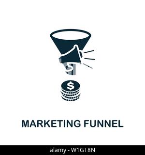 Marketing Funnel vector icon symbol. Creative sign from crm icons collection. Filled flat Marketing Funnel icon for computer and mobile Stock Vector