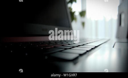 Computer with a blurred background Stock Photo