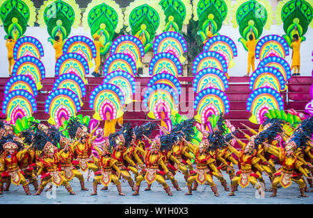 CEBU CITY , PHILIPPINES - JAN 20 : Participants in the Sinulog festival in Cebu city Philippines on January 20 2019. The Sinulog is an annual religiou Stock Photo