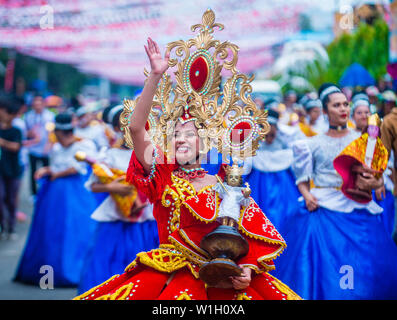 CEBU CITY , PHILIPPINES - JAN 20 : Participants in the Sinulog festival in Cebu city Philippines on January 20 2019. The Sinulog is an annual religiou Stock Photo