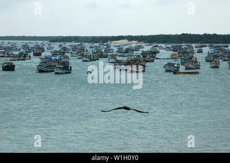 Ships in the sea, Rameswaram, Tamil Nadu, India Stock Photo