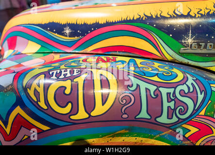 Psychedelic Painted Beetle in The Museum At Bethel Woods of the Woodstock Festival 1969 New York State USA Stock Photo