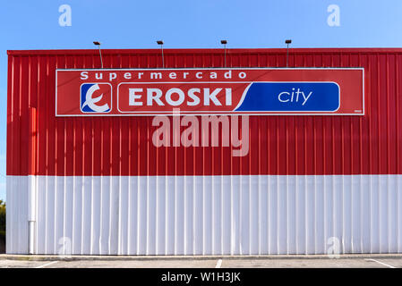 MALLORCA, SPAIN - May 6, 2019: Eroski supermarket in Alcudia on Mallorca. Eroski is a Spanish supermarket chain with nearly 1,000 outlets across Spain Stock Photo