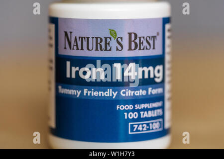 Tummy friendly  14mg iron tablets by Nature's Best Stock Photo