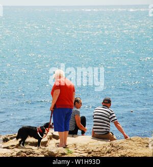 Portland, Dorset. 2nd July 2019. UK Weather: People make the most of a gorgeous day at Portland Bill, before the expected change in the weather. credit:  stuart fretwell/Alamy Live News Stock Photo