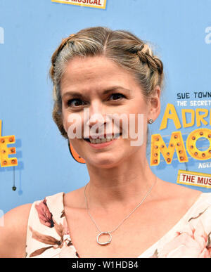 London, UK. 2nd July 2019. Caroline Sheen attends The Secret Diary Of Adrian Mole Aged 13 ¾ musical adaptation of Sue Townsend's comic fiction which opens in Adrian's 50th birthday year and follows the daily dramas and misadventures of the teenager's adolescent life, at Ambassadors Theatre London, UK - 2 July 2019 Credit: Nils Jorgensen/Alamy Live News Stock Photo