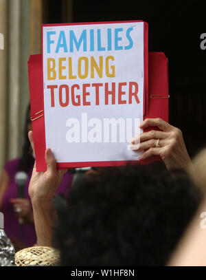 New York City, New York, USA. 2nd July, 2019. A sign seen at the 'Close the Camps' rally held at Middle Collegiate Church. Protests were held all around the United States to call for a shut-down of for profit detention centers, poor conditions and family separation for migrant families. Credit: Nancy Kaszerman/ZUMA Wire/Alamy Live News Stock Photo