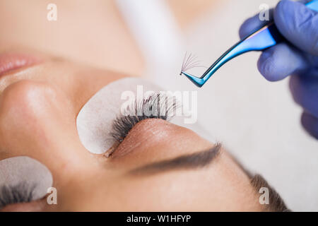Eyelashes Extensions Procedure In Spa Beauty Salon Top View Stock