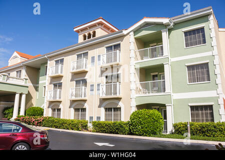 Naples Florida,Hilton DoubleTree Guest Suites,chain,hotel hotels lodging inn motel motels,lodging,three story building,outside exterior front,entrance Stock Photo