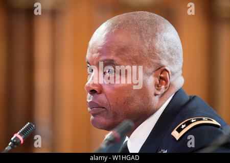 Lt. Gen. Stephen M. Twitty, Deputy Commander, United States European Command during a Field Hearing of the U.S. Commission on Security and Cooperation Stock Photo