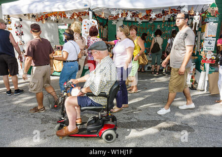 Mt. Mount Dora Florida,Annual Craft Fair,special event,community,street festival stall stalls booth vendor vendors,merchant,market,marketplace,buyer b Stock Photo
