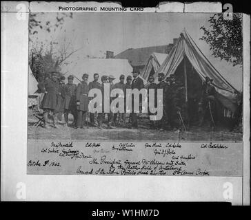 Photograph of President Abraham Lincoln and His Generals After Antietam Stock Photo