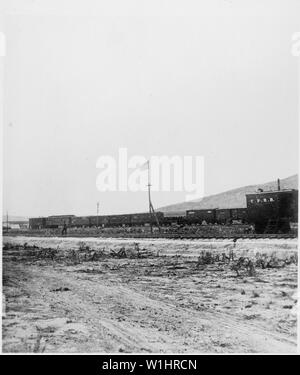 Promontory Point, the spot where the track layers met and laid the last rail. Elevation 4,905 feet. Box Elder County, Utah. Stock Photo