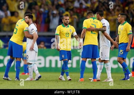Thiago Silva Of Brazil And Angel Di Maria Of Argentina During The Copa America 21 Final Football Match Between Argentina And Brazil On July 11 21 At Maracana Stadium In Rio De Thiago Silva Of Brazil And Angel Di Maria Of Argentina During The Copa America 21 Final Football Match Between Argentina And Brazil On July 11 21 At Maracana Stadium In Rio De