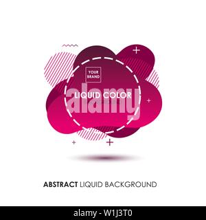 Abstract Liquid Banner with line Frame and Brand Placing Logo Stock Vector