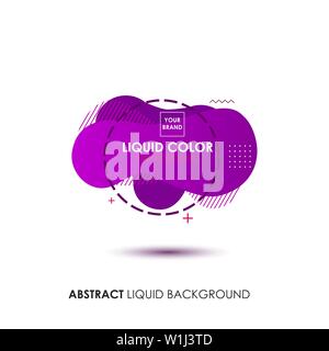 Abstract Liquid Purple Color Banner with line Frame and Brand Placing Logo Stock Vector