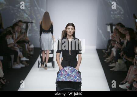 Berlin, Germany. 02nd July, 2019. Models on the catwalk with the collection spring/summer 2020 of the Maisonnée at Mercedes-Benz Fashion Week. Credit: Simone Kuhlmey/Pacific Press/Alamy Live News Stock Photo