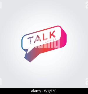 Colorful Gradient Bubble Talk Logo Sign Symbol Icon Stock Vector