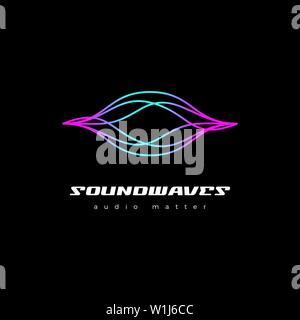 Colorful Sound Wave Logo Design Template Stock Vector