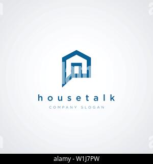 Bubble Talk House Talk Property Logo Sign Symbol Icon Stock Vector
