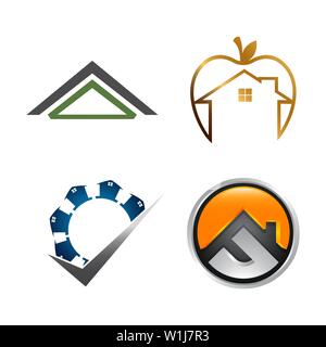 Real Estate Logo set. Building and Construction collection Logo Design Stock Vector
