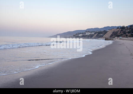 Santa Monica Beach at Sunrise Stock Photo