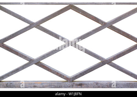 Wooden fence lattice isolated on white background. Stock Photo